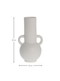 Vase artisanal céramique Anine, Céramique, Blanc, larg. 16 x haut. 29 cm