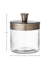 Kerzenhalter Juvena aus Glas, Glas, Metall, Transparent, Braun, Ø 10 x H 13 cm