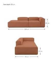 Szezlong modułowy Lennon, Tapicerka: 100% poliester Dzięki tka, Stelaż: lite drewno sosnowe, cert, Nogi: tworzywo sztuczne, Nugat, S 269 x G 119 cm, oparcie po prawej