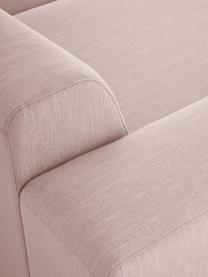 Sofa narożna Melva (4-osobowa), Tapicerka: 100% poliester Dzięki tka, Stelaż: lite drewno sosnowe z cer, Nogi: tworzywo sztuczne, Bladoróżowa tkanina, S 319 x G 196 cm, prawostronna