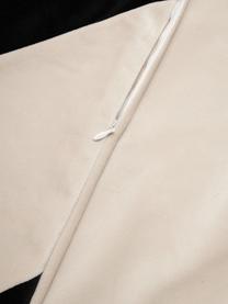 Federa arredo in velluto beige/nero Lenia, 100% velluto di poliestere, Beige, nero, Larg. 45 x Lung. 45 cm