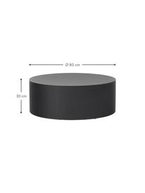 Okrúhly drevený konferenčný stolík Dan, MDF-doska, orechové drevo, Čierna, Ø 80 x V 30 cm