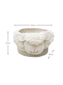 Aufbewahrungskorb Sheep, Korb: 100 % Wolle, Tasche: 100 % Baumwolle, Cremeweiß, B 30 x H 27 cm