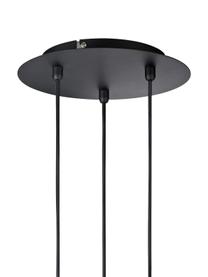 Kleine cluster hanglamp Sky, Baldakijn: gelakt messing, Zwart, Ø 25 cm