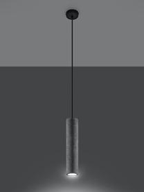 Lámpara de techo pequeña de cemento Fadre, Pantalla: cemento, Anclaje: acero recubierto, Cable: plástico, Gris, negro, Ø 7 x Al 30 cm