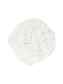 Runde Kunstfell-Sitzauflage Morten, gelockt, Vorderseite: 67% Akryl, 33% Polyester, Rückseite: 100% Polyester, Cremeweiß, Ø 37 cm