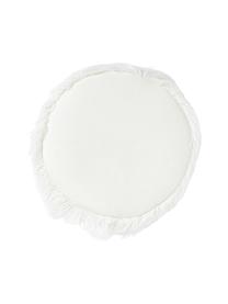 Runde Kunstfell-Sitzauflage Morten, gelockt, Vorderseite: 67% Akryl, 33% Polyester, Rückseite: 100% Polyester, Cremeweiß, Ø 37 cm