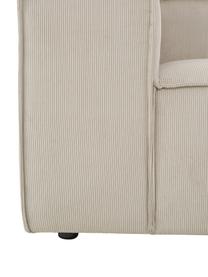 Modulaire chaise longue Lennon in beige van corduroy, Bekleding: corduroy (92% polyester, , Frame: massief grenenhout, FSC-g, Poten: kunststof, Corduroy beige, B 269 x D 119 cm, rugleuning links