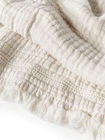 Narzuta z bawełny z frędzlami Kailani, Beżowy, S 180 x D 250 cm