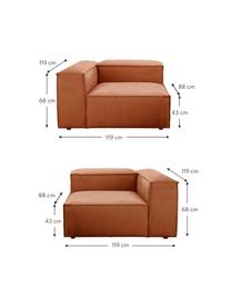 Modulares Sofa Lennon (3-Sitzer), Bezug: Polyester Der hochwertige, Gestell: Massives Kiefernholz, FSC, Füße: Kunststoff, Webstoff Terrakotta, B 238 x T 119 cm