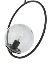 Hanglamp Chloe van rookglas, Lampenkap: rookglas, Baldakijn: gepoedercoat metaal, Grijs, zwart, B 40  x H 51 cm