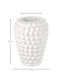 Design-Vase Dotty aus Keramik, Keramik, glasiert und nicht wasserdicht, Elfenbeinfarben, Ø 14 x H 20 cm