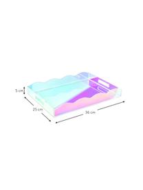 Decoratief dienblad Elsa met golvende rand, Acrylglas, Transparant, iriserend, B 25 x L 36 cm
