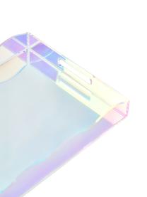 Vassoio decorativo con bordo ondulato Elsa, Vetro acrilico, Multicolore, iridescente, Larg. 25 x Lung. 36 cm