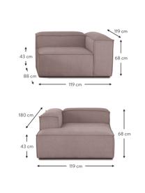 Canapé d'angle modulable velours côtelé Lennon, Velours côtelé brun, larg. 238 x prof. 180 cm, méridienne à gauche