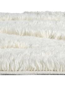 Passatoia in lana lavabile con motivo a rilievo e nappe Enkang Ivory, Retro: cotone riciclato Nel caso, Bianco latteo, Larg. 70 x Lung. 200 cm