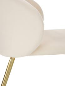 Chaise velours rembourrée Luisa, 2 pièces, Velours blanc crème, couleur dorée, larg. 59 x prof. 58 cm