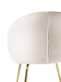 Sametové čalouněné židle Luisa, 2 ks, Krémově bílá, zlatá, Š 59 cm, H 58 cm