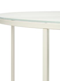 Tavolino rotondo da salotto con piano in vetro effetto travertino Antigua, Struttura: acciaio verniciato a polv, Travertino, beige, Ø 80 x Alt. 45 cm