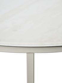 Tavolino rotondo da salotto con piano in vetro effetto travertino Antigua, Struttura: acciaio verniciato a polv, Effetto travertino, beige, Ø 80 cm