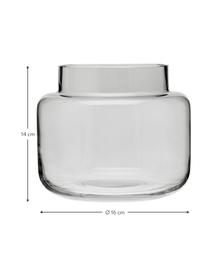 Vase en verre transparent Lasse, Verre, Gris, transparent, Ø 16 x haut. 14 cm