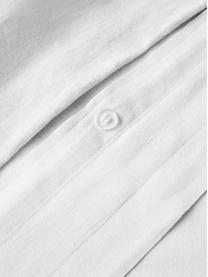 Pościel z lnu z efektem sprania Nature, Biały, 155 x 220 cm + 1 poduszka 80 x 80 cm