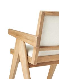 Chaise à accoudoirs rembourrée Sissi, Bois clair avec garnissage, larg. 58 x prof. 52 cm
