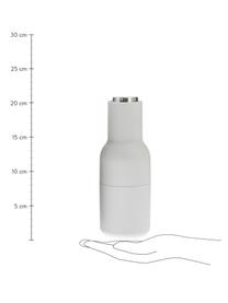 Designer peper- en zoutmolen Bottle Grinder met RVS deksel, Frame: kunststof, Deksel: edelstaal, Antraciet, lichtgrijs, Ø 8 x H 21 cm