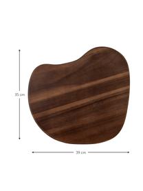 Snijplank Savin in organische vorm van acaciahout, L 39 x B 35 cm, Acaciahout, Donker hout, L 39 x B 35 cm