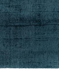 Tapis de couloir en viscose tissé main Jane, Bleu foncé, larg. 80 x long. 200 cm
