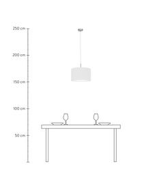 Hanglamp Parry, Lampenkap: textiel, Baldakijn: vernikkeld metaal, Fitting: vernikkeld metaal, Wit, Ø 38 x H 22 cm