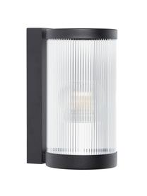 Outdoor wandlamp Coupar, Diffuser: kunststof, Zwart, Ø 13 x H 25 cm