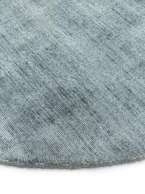 Rond viscose vloerkleed Jane, handgeweven, Onderzijde: 100% katoen Het in dit pr, IJsblauw, Ø 150 cm (maat M)