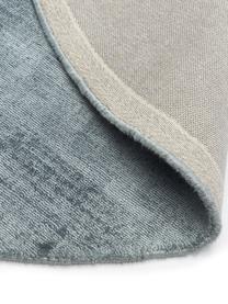 Rond viscose vloerkleed Jane, handgeweven, Onderzijde: 100% katoen Het in dit pr, IJsblauw, Ø 150 cm (maat M)