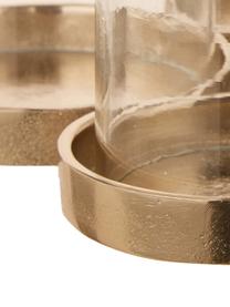Großes Windlicht Myra, Sockel: Aluminium, beschichtet, Windlicht: Glas, Champagnerfarben, B 26 x H 14 cm