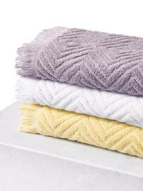 Serviette de toilette en coton Jacqui, tailles variées, Jaune clair, Serviettes de toilette, larg. 50 x long. 100 cm, 2 pièces