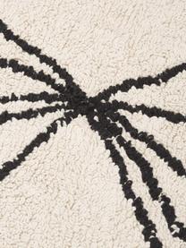 Tapis rond beige Trace, Coton recyclé (80 % coton, 20 % autres fibres), Beige, noir, Ø 160 cm (taille L)