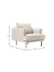 Sofa-Sessel Adrian, Bezug: 47 % Viskose, 23 % Baumwo, Gestell: Sperrholz, Füße: Eichenholz, geölt, Webstoff Beige, B 90 x H 79 cm
