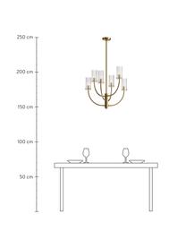 Große Pendelleuchte Arco, Lampenschirm: Glas, Goldfarben, Transparent, Ø 61 x H 67 cm