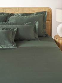 Sábana encimera de satén Premium, Verde oscuro, Cama 150/160 cm (240 x 280 cm)