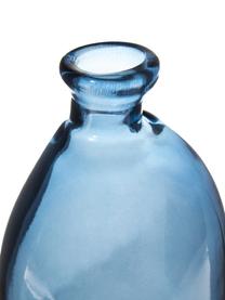 Jarrón botella de vidrio Dina, Vidrio reciclado con certificado GRS, Azul, Ø 13 x Al 35