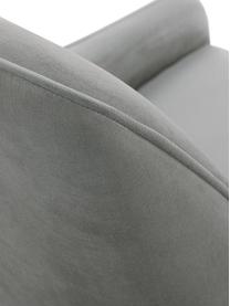 Sedia imbottita in velluto grigio Ava, Rivestimento: velluto (100% poliestere), Gambe: metallo zincato, Velluto grigio, Larg. 53 x Prof. 60 cm