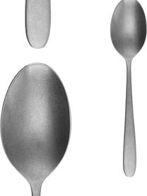Bestekset Tulip in stonewash look, 6 personen (24-delig), Chroomnikkelstaal 18/10

Het bestek is gemaakt van roestvrij staal. Het is daardoor duurzaam, roest niet en is bestand tegen bacteriën. Daarnaast is het vaatwasmachinebestendig, kleurvast, onderhoudsvriendelijk, smaakloos en zuurbestendig., Mat zilverkleurig, Set in verschillende formaten