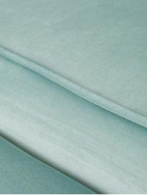 Fluwelen bank Oyster (2-zits) in turquoise met metalen poten, Bekleding: fluweel (polyester), Frame: massief eucalyptushout, m, Poten: gegalvaniseerd metaal, Fluweel turquoise, B 131 x D 78 cm