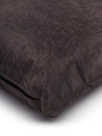 Cojín de cuero reciclado sofá Lennon, Tapizado: cuero reciclado (70% cuer, Cuero gris topo, An 60 x L 60 cm
