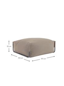 Outdoor poef Square, Bekleding: polyester, polypropyleen,, Frame: gelakt aluminium, Beige, B 101  x D 101 cm