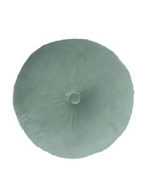 Okrągła poduszka z aksamitu z wypełnieniem Monet, połyskująca, Tapicerka: 100% aksamit poliestrowy, Miętowy, Ø 40 cm