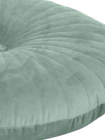 Cuscino rotondo in velluto verde menta lucido Monet, Rivestimento: 100% velluto di poliester, Verde menta, Ø 40 cm