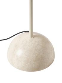 Lámpara de pie de mármol Vica, Pantalla: lino (100% poliéster), Estructura: mármol, Cable: cubierto en tela, Beige, Ø 50 x Al 160 cm