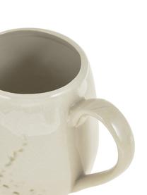 Handgemachte Tasse Bea mit Gräser-Motiv, Steingut, Beige, Mehrfarbig, Ø 10 x H 11 cm